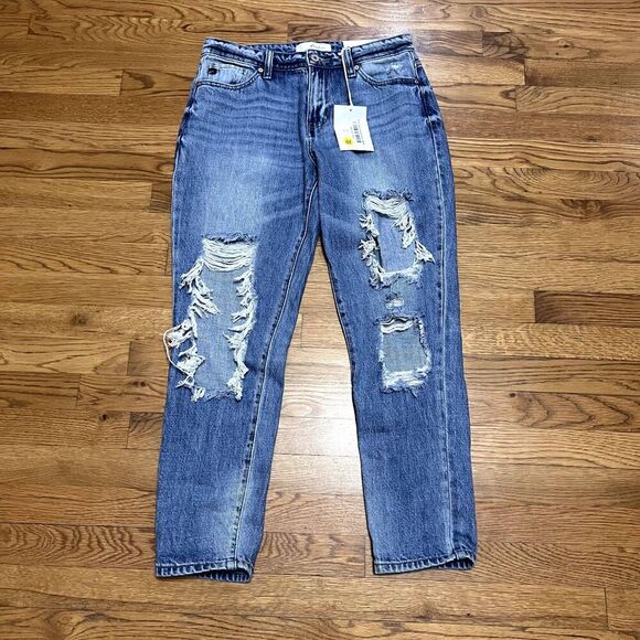 NWT KanCan Slim‎ Straight Mid Rise Distressed 5/26 - Picture 1 of 6
